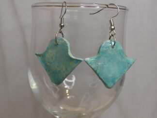 Pendientes artesanales Largos Fantasmas Abstractos Turquesa