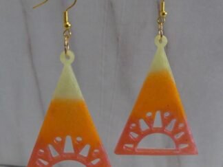 Pendientes artesanales Largos Sol Naciente Naranja