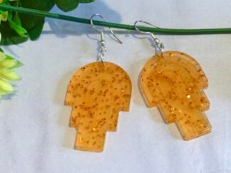 Pendientes artesanales Largos Arco Geométrico Naranja