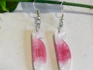 Pendientes artesanales Largos Agujas Ganchillo Rosa