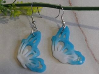 Pendientes artesanales Largos Mariposas Azul