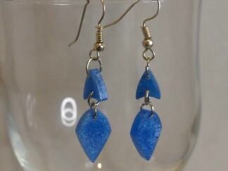 Pendientes artesanales Largos Formas Geométricas Azul Vibrante