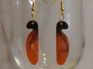 Pendientes artesanales Largos Perfil Ave Ámbar