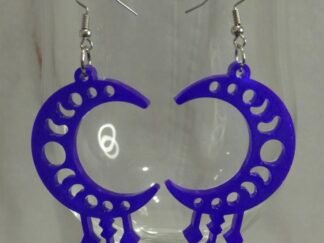 Pendientes artesanales Largos Luna Mística Morado