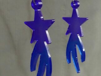pendientes largos estrella azul