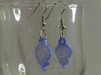 Pendientes artesanales Largos Gotas Espirales Azul Lavanda