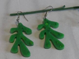 Pendientes artesanales Largos Algas Marinas Verde