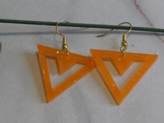 Pendientes artesanales Largos Triángulos Geométricos Naranja
