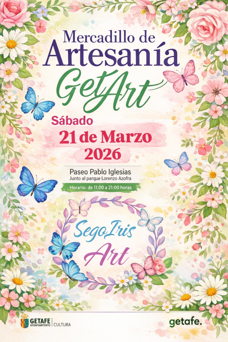 Mercadillos de artesanía Segoiris Art y GetArt en Getafe. 21 de Marzo de 2026