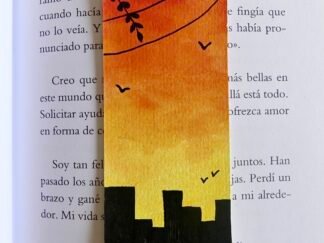 Marcapáginas artesanal Atardecer Urbano Naranja