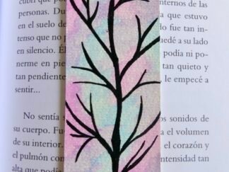 Marcapáginas artesanal Árbol Silueta Violeta Pastel