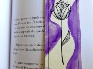 Marcapáginas artesanal Rosa Minimalista Morado