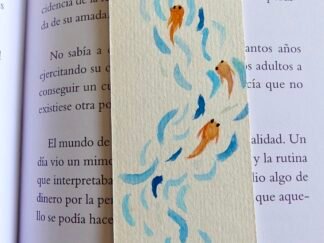 Marcapáginas artesanal Peces Nadando Azul