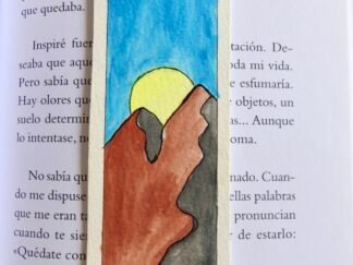 Marcapáginas artesanal Paisaje Montaña Azul
