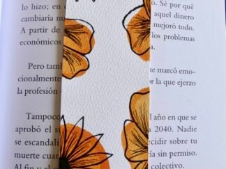 Marcapáginas artesanal Flores Naranjas Naranja