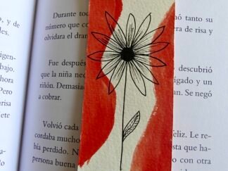 Marcapáginas artesanal Flor Rojo