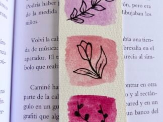 Marcapáginas artesanal Motivos Botánicos Rosa