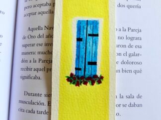 Marcapáginas artesanal Ventana Azul Amarillo