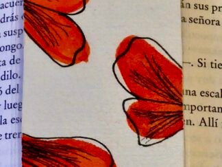 Marcapáginas artesanal Flores Naranjas Naranja