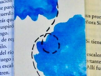 Marcapáginas artesanal Avión Papel Azul