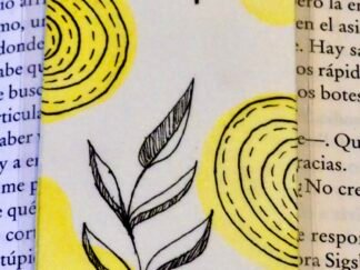 Marcapáginas artesanal Hojas Botánicas Amarillo