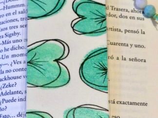 Marcapáginas artesanal Hojas Turquesas Turquesa