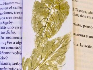 Marcapáginas artesanal Hojas Naturales Verde Oliva