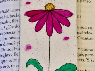 Marcapáginas artesanal Flor Magenta Magenta