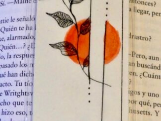 Marcapáginas artesanal Hojas, Sol Naranja