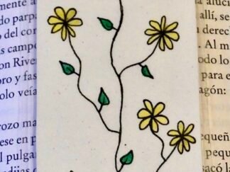 Marcapáginas artesanal Flores Amarillas Amarillo