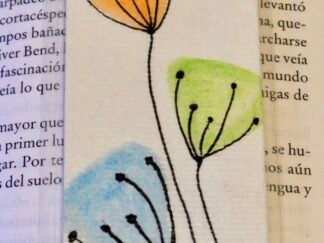 Marcapáginas artesanal Flores Minimalistas Multicolor