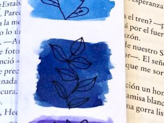 Marcapáginas artesanal Motivos Botánicos Azul