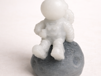 Vela artesanal Astronauta Lunar Gris Y Blanco