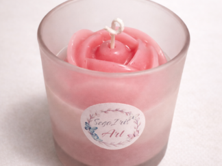 Vela artesanal Flor Rosa Rosa