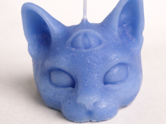 Vela artesanal Gato Místico Azul