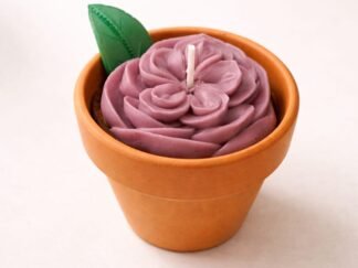 Vela artesanal Flor Maceta Púrpura
