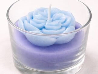 Vela artesanal Flor Violeta Y Azul