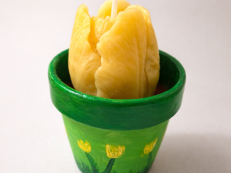 Vela artesanal Tulipán Maceta Amarillo