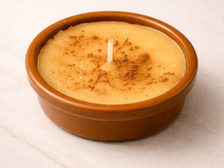 vela artesanal estilo natillas beige