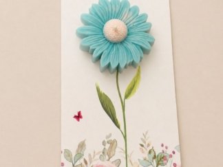 Vela floral artesanal azul turquesa
