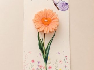 Vela floral artesanal corazón melocotón