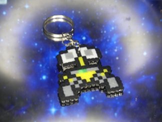 Llaveros WALL-E negro artesanal hama beads resina pixel art