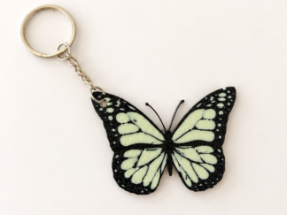Llavero Mariposa Negro y Verde Claro