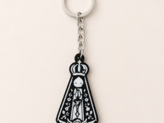 Llavero Virgen de Guadalupe Blanco y Negro