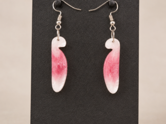 Pendientes Largos Colmillo Rosa Blanco