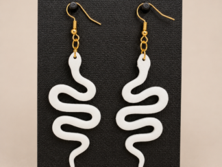 Pendientes Largos Serpiente Blanca