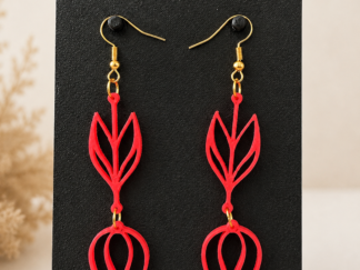 Pendientes Largos Flor Roja