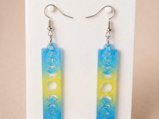 Pendientes Largos Fases Lunares Azul Amarillo