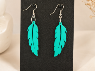 Pendientes Largos Pluma Turquesa
