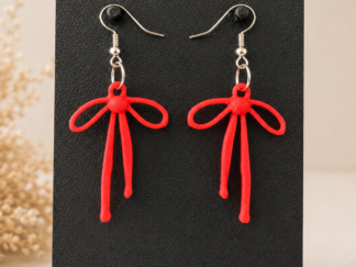 Pendientes Largos Lazo Rojo